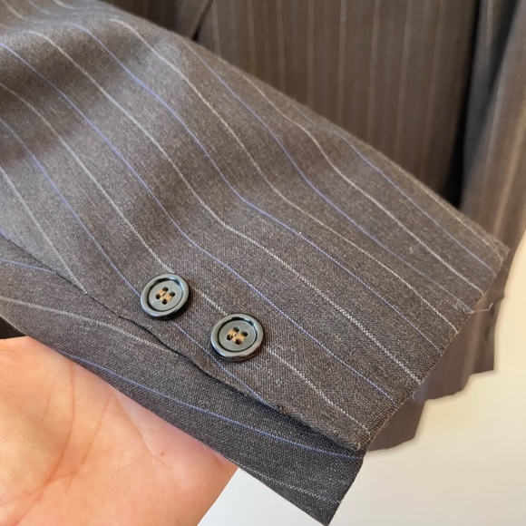 Brooks Brothers Sz 44 Reg. Brown Blazer Mens Striped 2 Button Vented - Picture 8 of 12